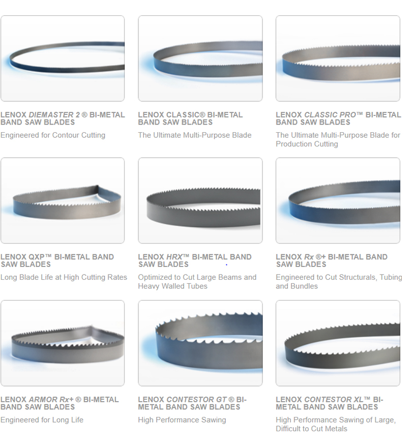 Lenox Band Saw Blade Chart